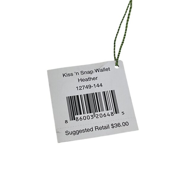 NWT Vera Bradley Kiss N Snap Wallet Heather Pattern Fabric Snap Closure Card Slo - Picture 5 of 6